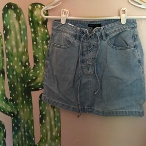 Kendall & Kylie Jean Lace-Up Jean Skirt